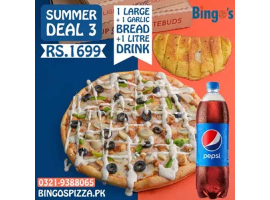 Bingo’s Pizza Summer Deal 3 For Rs.1699/-